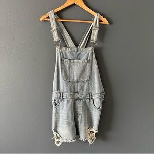 Distressed Denim Overalls